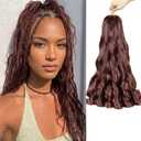 French Curl Braiding Hair, 18 Inch 8 Packs Pre Stretched Wave Braiding Hair Extensions Bouncy Loose French Curl Crochet Braids for Black Women (33#, 18 Inch)