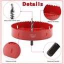 6.25 Hole Saw for Recessed Lights 6-1/4 Inch Hole Cutter with Dust Bowl Catcher Holes Saw Dust Catcher for Led Recessed Lighting 6 Inch and Wood Metal Drywall(Color:Red)