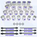 30Pcs Pull and Press Sleeve Kit, Bushing Press Kit for Most Engine Cars Vehicles, Universal Seal Bearing Bushing Removal Installation Tool Kit 6 Pulling Spindles with Nuts Case