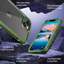 ANB for iPhone 14 case & iPhone 13 case,Soft Silicone and Clear Hard PC Back 3in1 Full Body Shockproof Heavy Duty Military-Grade Drop Protection Cover, 6.1 inch (Green)