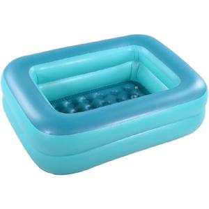 HIWENA Kiddie Pool, 45x35x14inch Green Inflatable Kids Swimming Pool with Fast Valve, Repair Patch & Drain Plug, Summer Water Fun Bathtub & Ball Pit for Kids