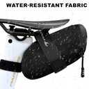 PARDUS Bike Saddle Bag, Water Resistant Bicycle Seat Bag, Durable Under Seat Storage Pouch with Multi-Tool Sleeves, Small Compact Bike Bag, Black
