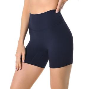 YUNOGA Women's High Waist Athletic Shorts 6" Inseam Yoga Shorts No Front Seam Workout Running Biker Shorts XS