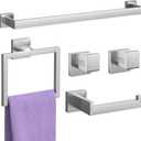 5-Pieces Brushed Nickel Bathroom Accessories Set, 23.6 Inch Bath Towel Bar Set, Stainless Steel Bathroom Hardware Set, Towel Racks for Bathroom Wall Mounted.