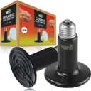 LUCKY HERP 75W Ceramic Heat Emitter, Reptile Heat Bulbs, Ceramic Heat Lamp for Reptiles, Amphibian, Chicken, Dog, Cat (2-Pack)