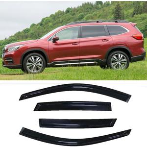 Side Window Wind Vent Deflector fit for 2019-2023 Subaru Ascent,4pcs Outside Mount Style Tape-On Nice Dark Smoke Shatterproof Sun Rain Guards Visor Set SUB28