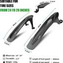 RBRL Bike Fender Set Adjustable MTB Mud Guard, Thicken and Widen Universal 24-29 inch Bicycle Fenders, Full-Suspension Bike/Ebike/Mountain Bike Fenders, Against Splashing Water and Dust