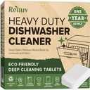 Heavy Duty Dishwasher Cleaner and Deodorizer Tablets, Descaler, Deep Cleaning, Natural Odor and Smell Remover, Calcium, Limescale, Hard Water Marks, Grease, Septic Safe Pods (11 Tabs - 1 Yr Supply)