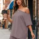 Trendy Queen Womens 2 Piece Summer Shorts Set Lounge Matching Two Piece Oversized Beach Vacation Outfits 2026 Sweatsuits, Size XL