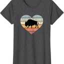 I Love Bison Silhouette North America Heart Wilderness Wisent T-Shirt, Size Small