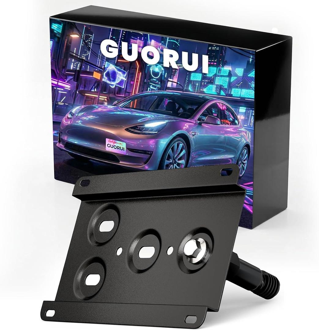 No Drill License Plate Holder Fits 2017-2023 Tesla Model 3 | Front Bumper Tow Hook License Plate Mount Bracket, Durable Front Plate Frame, Anti-Theft Screws Included