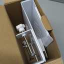 Desk Side Storage, Metal Laptop Holder with Magnetic Pen Box, Clamp-On Under Desk Organizer with Cooling Holes & Anti-Scratch Pads for Office and Home (White)