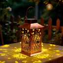 Homemory Mushroom Solar Lanterns Outdoor Waterproof, Birthday Gifts for Women Mom Grandma, LED Metal Decoration for Outside, Yard, Backyard, Porch, Lawn