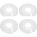 4-Pack Pipe Cover Decoration, Suit for 30mm-55mm Outer Diameter Flange Water Pipe Escutcheon Water Pipe Drain Line Cover for Radiator Pipe/Water Drain Tube [White]