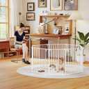 190" Extra Wide Baby Gate Playpen, Adjustable Baby Fence Play Yard