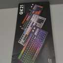 SABLUTE Keyboard Gaming - Audio-Sync RGB Light Strip, 19-Key Anti-Ghosting, Dual Control Knobs, Adjustable Stand, Ultra-Low Latency Quiet Mechanical Feel for PC GamersBlack