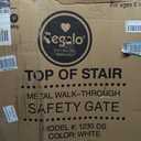Regalo Safety 28"-42" Top of Stairs Baby Gate, Extra Wide Baby Gate, Extra Wide Hardware Mounted Stair Gate with Banister & Wall Mount Kit, Walk-Through Safety Gate with Door for Toddlers & Pets