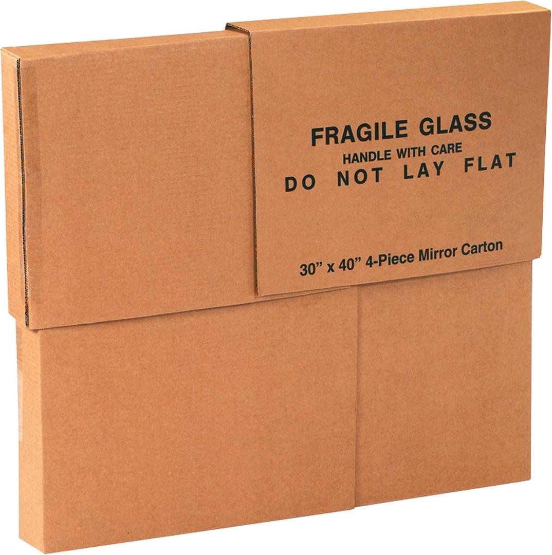 Partners Brand Mirror Boxes, 4-Piece, 30' x 40' x 3 1/2' 1 Piece of 30' x 40', Kraft (1 Set of 4 Pieces)