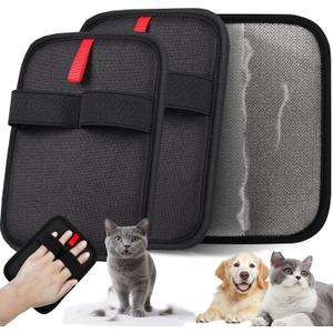 2-Pack Pet Hair Remover, Electrostatic Pet Hair Removal Gloves, Reusable Cat & Dog Hair Remover for Couch, Furniture, Carpet, Curtain, Upgraded Animal Fur Removal Tool