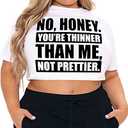 HEARTISIAN Women's Plus Size Summer T Shirt Letters Printing Casual Crop Tops Short Sleeves Tees (White-2XL)