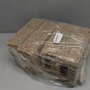 4 Small 3.6 QT Seagrass Wicker Baskets for Shelves, 10" Long Woven Pantry Organizers and Storage Basket, Decorative Ratten Shallow Rectangle Baskets for Organizing Countertop Kitchen