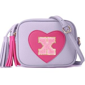OYLOLA 3 4 5 6 7 8 Year Old Girl Birthday Gifts Initial Toddler Girl Purse Kids Purse Toddler Girls Gift Heart Purse Purple X