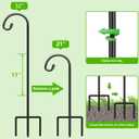 FEED GARDEN Adjustable 32 Inch Small Shepherd Hooks for Outdoor, Garden Hooks for Lanterns, Sheperd Hook for Hanging Plants, Bird Feeders, Solar Lights, Mason Jars, Weddings Decor,1 Pack