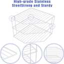 3-Tier Corner Shelf Counter and Cabinet Organizer - Steel Metal Wire - Rust Resistant - Plates, Dishes, Cabinet & Pantry Organizer - Kitchen Organization (10 x 7.5 Inch)(White)