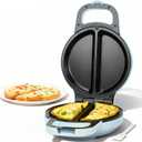SugarWhisk Flip Omelette Maker Electric, Omelette Pan Nonstick for 2 Individual 6.5" Omelets, Cooking Gadgets for Home, Omelet Maker with Ceramic Coating, Pale Blue