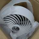 Vornado 460 Small Desk Fan with 3 Speed Settings, Adjustable Tilt Chrome Glide Bar, for Bedroom, Office, Home, Air Circulation up to 70 Feet, Quiet Table Fan, White