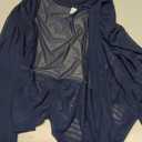 TASAMO Women's 2026 Summer Lightweight Short Bolero Cardigan Shrug Sheer Tie Front Top 3/4 Sleeve Jacket for Dress (Blue, XXL)