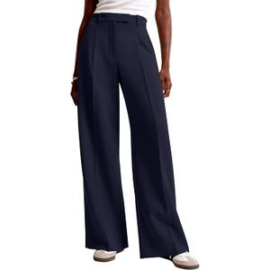 NIMIN Women Wide Leg Pants High Waisted Business Casual Work Trousers Dressy Pants with Pockets, Large