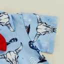 Baby Boy 4th of July Outfit American Flag/Popsicle/Cactus Dress Shirt Bodysuit Lapel Button Short Sleeve Romper (Blue)