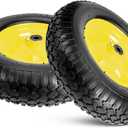 Taifa 2 PCS 16" Pneumatic Rubber Replacement Tires and 4.80/4.00-8" Wheels with 5/8" Bearings, Inflated Air Wheel for Garden Cart/Hand Truck/Trailers/Dolly/Wheelbarrow/Wagon/Trolley etc.