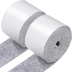 Shappy 2 Packs 120 x 2 x 0.12 Inch Felt Strips with Adhesive Backing Felt Tape Roll Non Slip Self Adhesive Cuttable Furniture Pads for Protecting Hardwood Floors, Chairs, Wall(Light Grey)