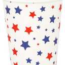 32 pcs American Stars Paper Cups Patriotic Disposable Party Cup | 4th of July Red White Blue 9oz Hot/Cold Beverage Drinking Cups for 250 Anniversary Home Office Party Supplies