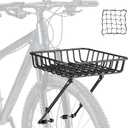 CXWXC Bike Basket Rack - Large Front Bicycle Basket with Struts - Front Mount Aluminium Bike Basket Large Capacity