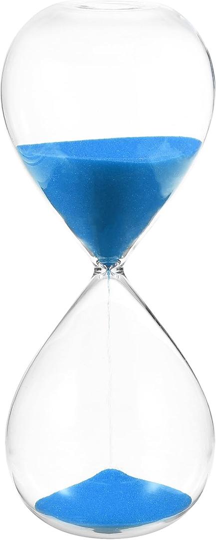 PATIKIL 30 Minutes Sand Timer, Sand Watch Hour Glass Sandglass Timer Clock for Living Room Home Office Restaurant Decoration, Dark Blue