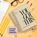 Yhtrg You Got This Inspirational Notebooks Journal, Brown Motivational Spiral Journal Notebook for Women, Brown Motivational Positive Notebooks for Office School Supplies, 5.5x8.3 Inch