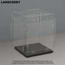 LANSCOERY Large Acrylic Display Case, 18x14x18 in, Upgraded Thickened UV-Resistant Showcase, 10mm Heavy Duty Matte Base, 98% Clarity Dustproof Box for Statues & Memorabilia, Scraper & LED Light