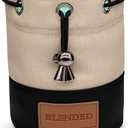 Golf Valuables Pouch,Bucket Waist Design Golf Pouch Bag with Drawstrings Golf Tee Bag Pouch Leather for Men Women (Khaki+Black)