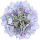 IPOPU Hydrangea Silk Flowers 10pcs Gradient Blue Purple Hydrangea Artificial Flowers Fake Flowers for Outdoor Baby Shower Wedding Centerpiece Table Decorations (Gradient Blue Purple)