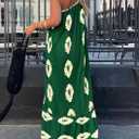 PRETTYGARDEN Women's 2026 Summer One Shoulder Maxi Dress Printed Flowy Boho Long Sundresses Spring Beach Vacation Clothes (Green, XL)