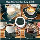 Smart Coffee Mug Warmer & Mug Set for Desk, Electric Coffee Cup Warmer with Auto Shut Off, 55C Temperature Coffee Mug Warmer Heater, Ceramic Cup, Home, Office - Ideal Gift for Coffee & Tea