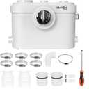 750W Macerator Pump, Advanced Grinding Upflush System, Macerating Toilet Sewerage Pump for Basement, Sink, Toilet, Laundry, Kitchen