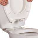 Centoco Lift-Off, Lift and Clean and Soft Close Toilet Seat, Slow Close Toilet Seat Elongated, Closed Front with Cover, Plastic, Made in the USA, 3800SCLC-001, White