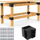 Heavy Duty Workbench Bracket Kit - 8 Pcs Steel 3-Way Right Angle Corner Brackets for DIY Custom Workbench, Shelving, Work Table, Fits 2x4 (Actual 1.5"x3.5") Wood