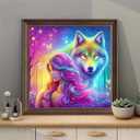 2 x Ekuxom Wolf Diamond Art Kits for Adults-5D Diamond Painting Kits for Adults-DIY Full Round Drill Diamond Gem Arts for Home Wall Decor Gift 14x14inch