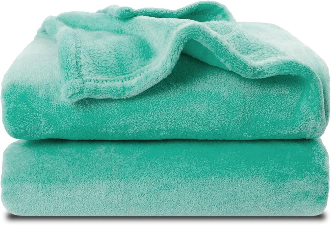 NANPIPER Fleece Blankets Super Soft Flannel Fuzzy Blanket for Bed Couch Luxury Cozy Plush Microfiber Blanket-Twin Size Lake Blue