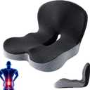 Seat Cushion for Truck Driver, Trucker Seat Cushion, Memory Foam L-Shaped Integrated Car Cushions, Ergonomic Car Cushion for Big People with Back Support (Mix-Black)